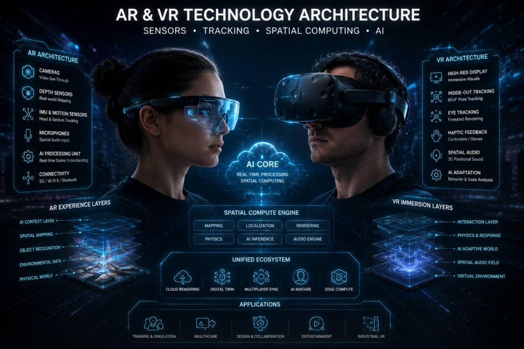 AR & VR technology architecture infographic