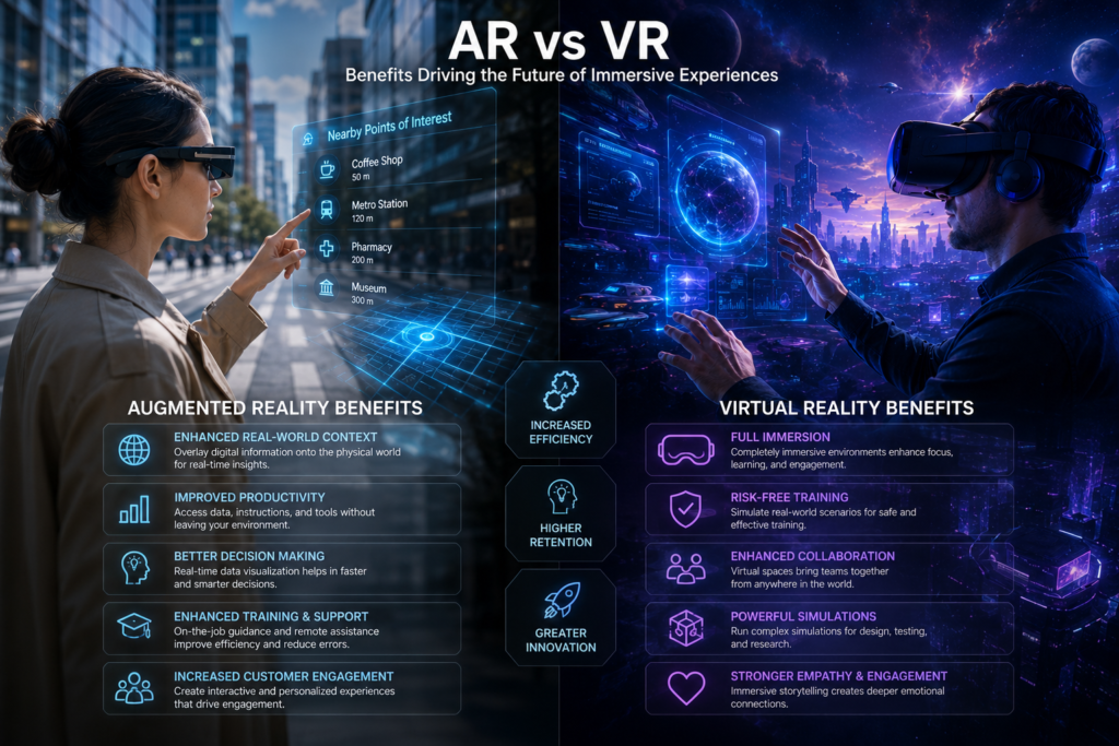 AR vs VR: Immersive experience benefits