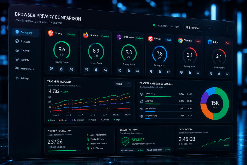 Browser privacy dashboard analysis